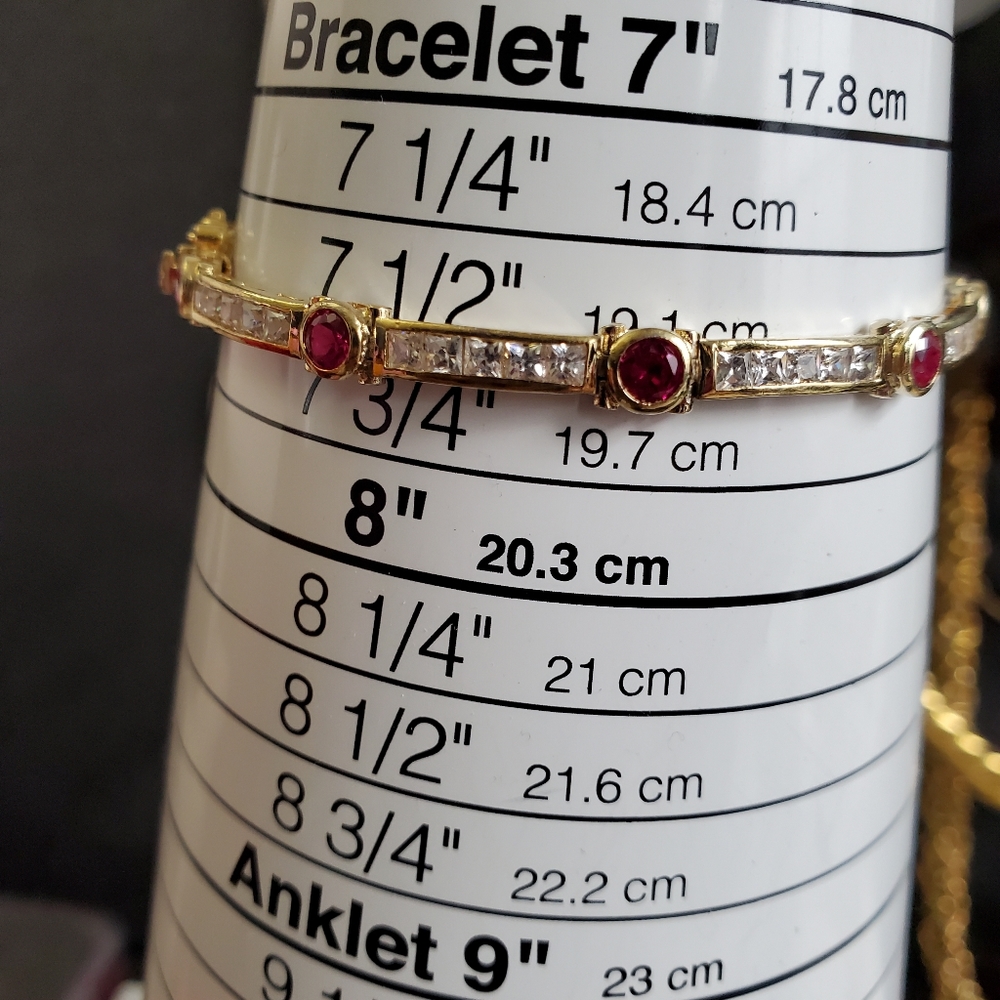 Sterling Silver 925 Ruby Bracelet - Picture 3 of 10